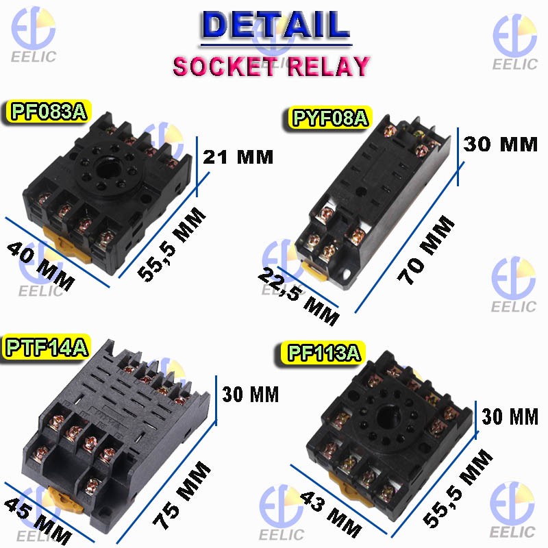 Jual EELIC BAS SCREW TERMINALS RELAY BASE SOCKET UNTUK TIME DELAY ...