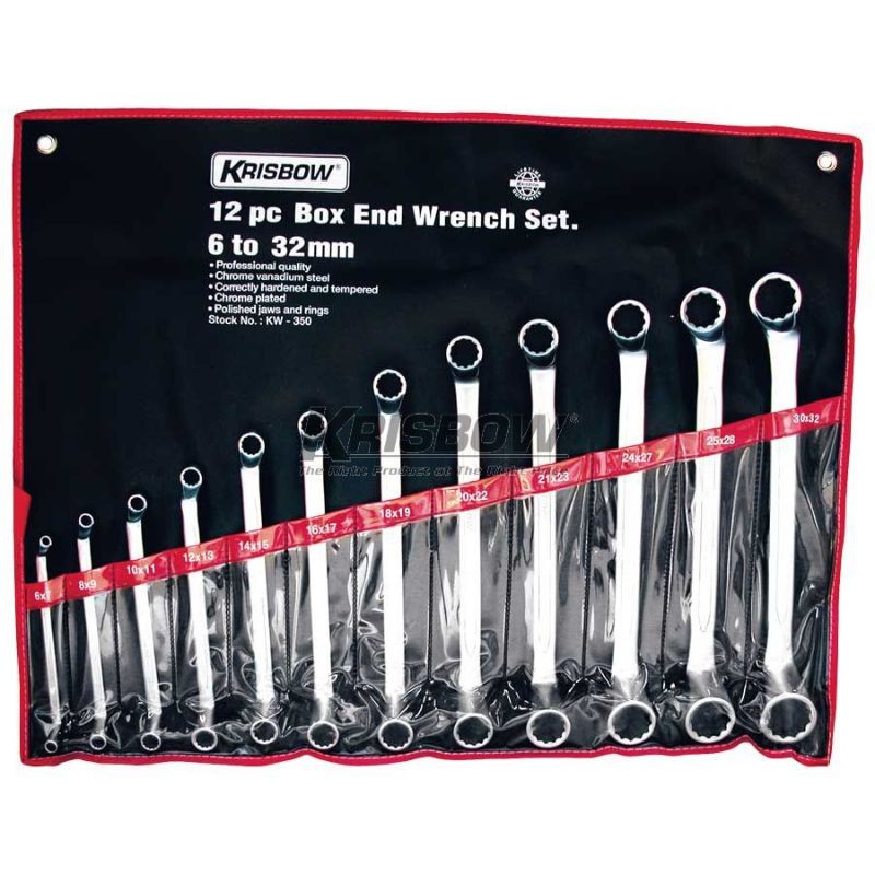 Double ring spanner set 12 pieces 6-34 mm