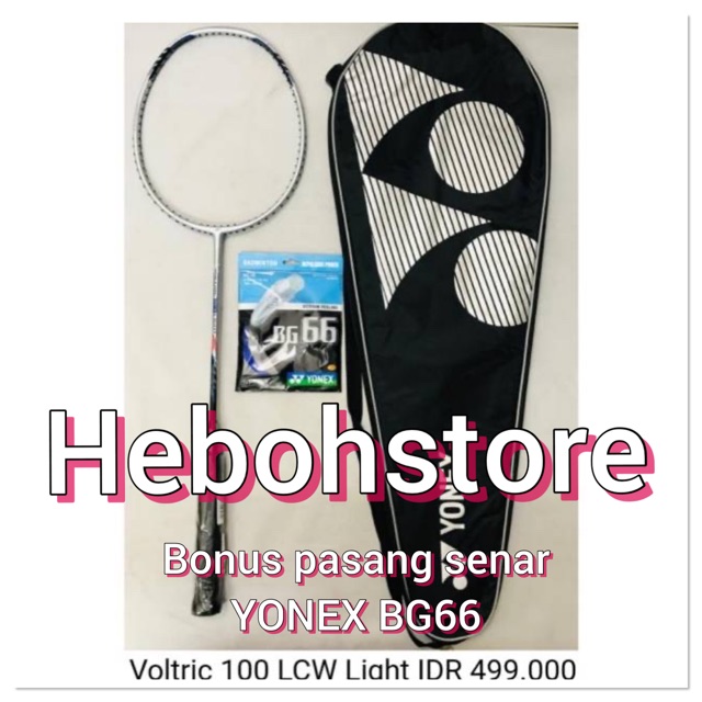 Jual Free pasang senar Promo Raket yonex VOLTRIC 100 light LCW +Senar ...