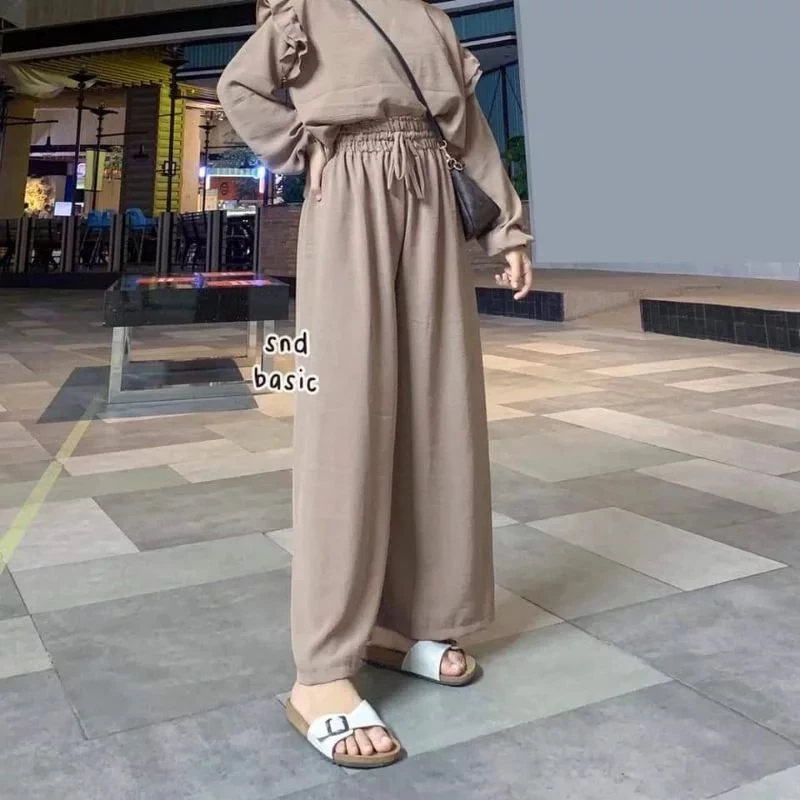 Celana Kulot Crinkle Premium Adem Elastis
