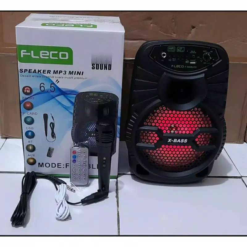 Jual SPEAKER BLUETOTH FLECO & MODEL KARAOKE TERBARU UKURAN 6,5 INCHI ...