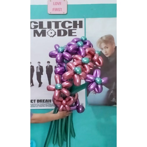 Jual {ready 1 jam jadi} buket bunga balon tangkai panjang + free kartu ...