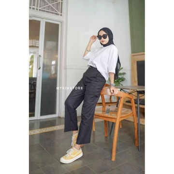 Laura Slim Kulot Highwaist Mykikstore Basic Kulot Basic Pants Kulot Linen