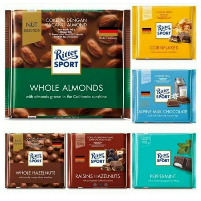 Jual Cokelat Ritter Sport 100gr Varian Rasa | Shopee Indonesia