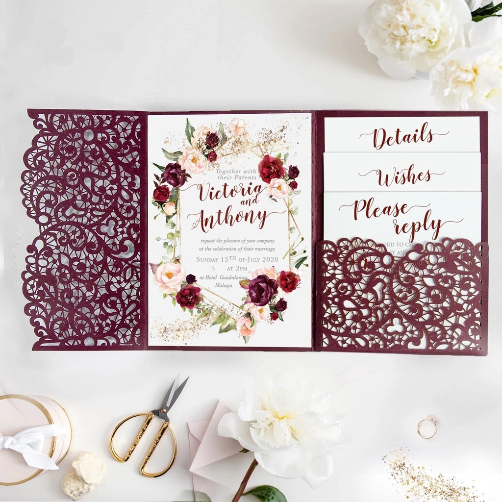 Jual Cover Undangan Papercut 063A Undangan Pernikahan Ulang Tahun