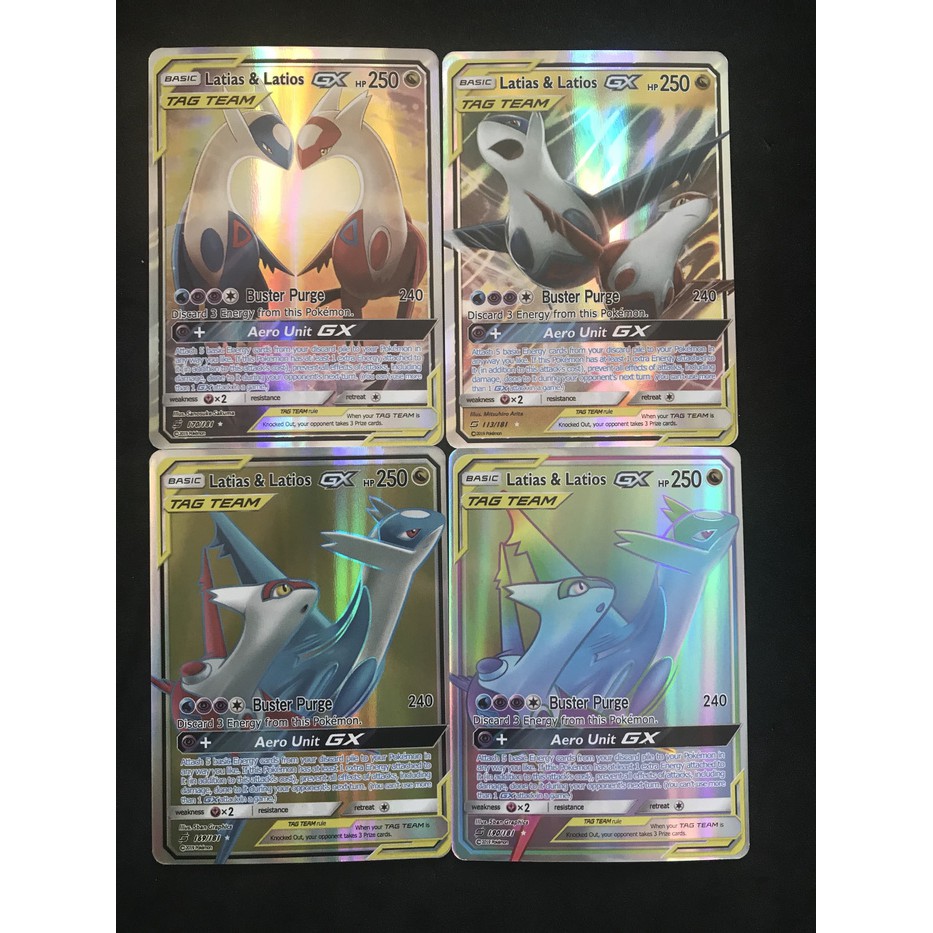 Jual Kartu Pokemon TCG Sun&Moon Tag Team Latias & Latios GX (4 kartu