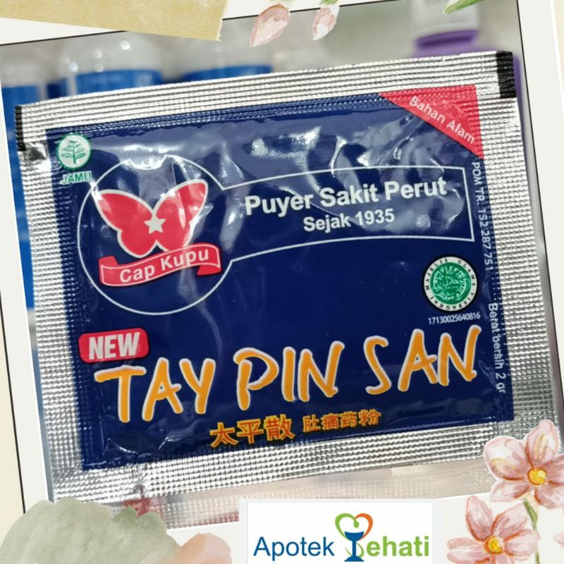 Jual Tay Pin San / Taypinsan Cap Kupu Puyer Sakit Perut per Sachet ...