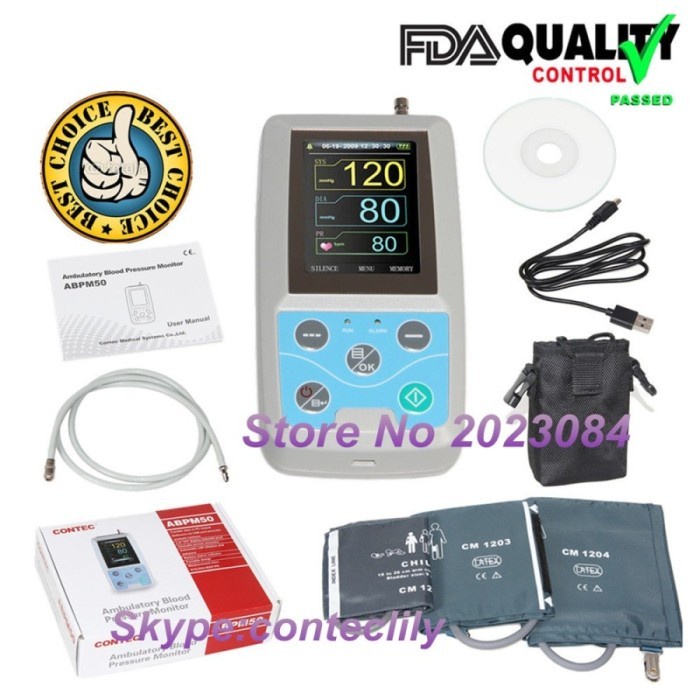 Jual ABPM50 24 hours Ambulatory Blood Pressure Monitor Holter ABPM ...