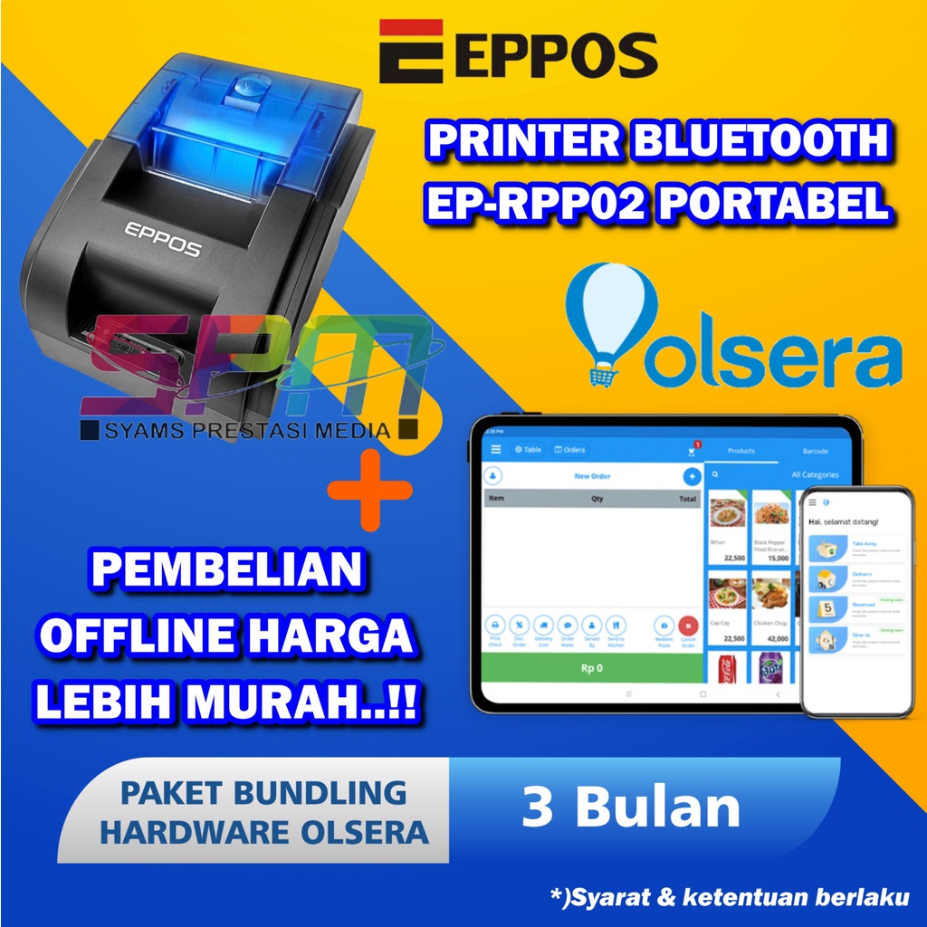 Jual PRINTER BLUETOOTH EP-RPP02 + APLIKASI KASIR PREMIUM OLSERA 3 BULAN ...