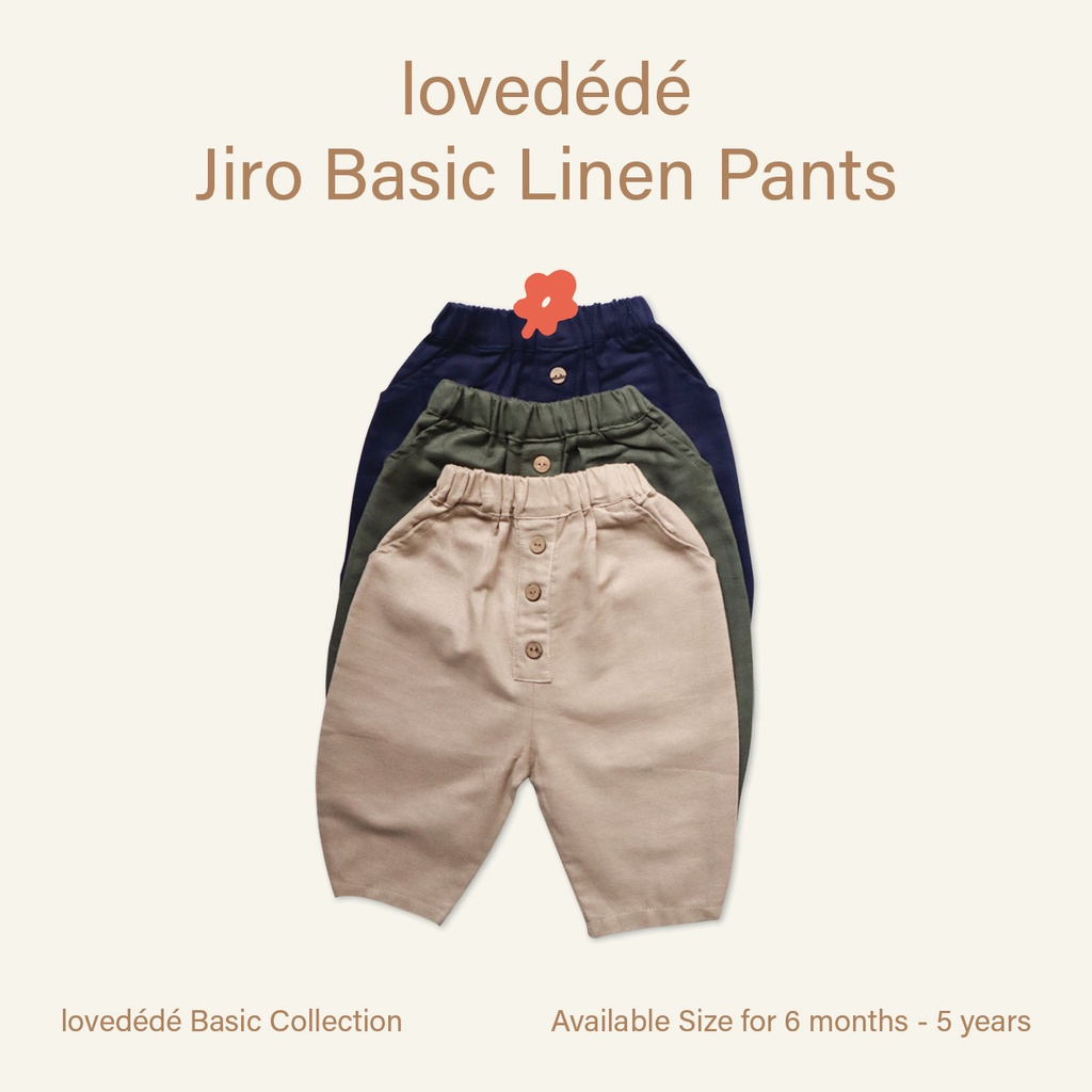 Jual lovedede - Jiro Basic Linen Pants | Celana Panjang Bayi & Anak ...