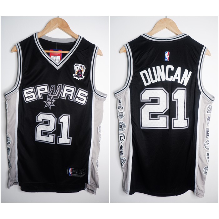 Jual JERSEY BASKET NBA SPECIAL SPURS #21 TIM DUNCAN COMMEMORATIVE HITAM ...