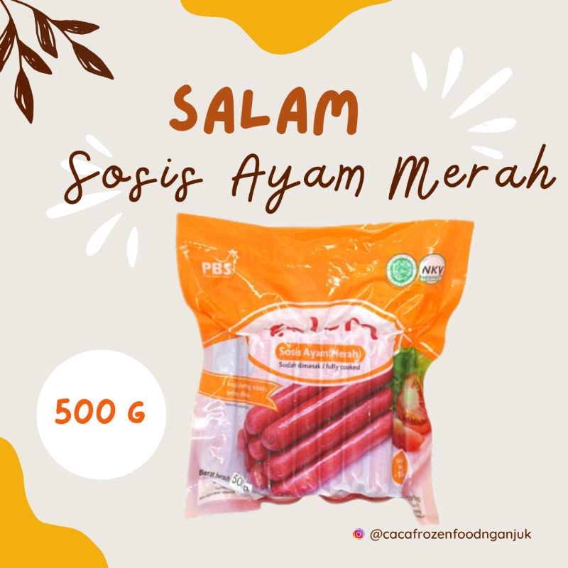 Jual Sosis Ayam Merah Pendek Salam 500g Shopee Indonesia