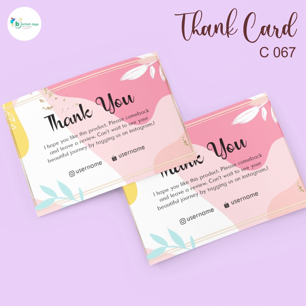 Jual Kartu Ucapan Terima Kasih Kartu Souvenir Thankyou Card Kartu Hampers 04 Shopee 7146