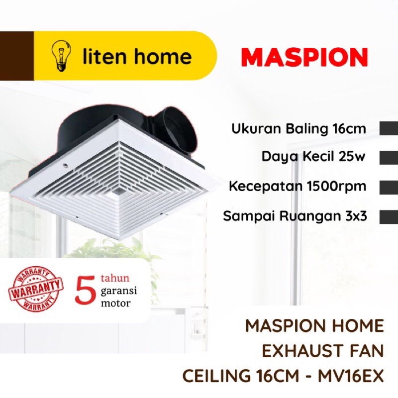 Jual Maspion MV16EX Exhaust Fan Plafon / Heksos / Kipas Angin Hisap
