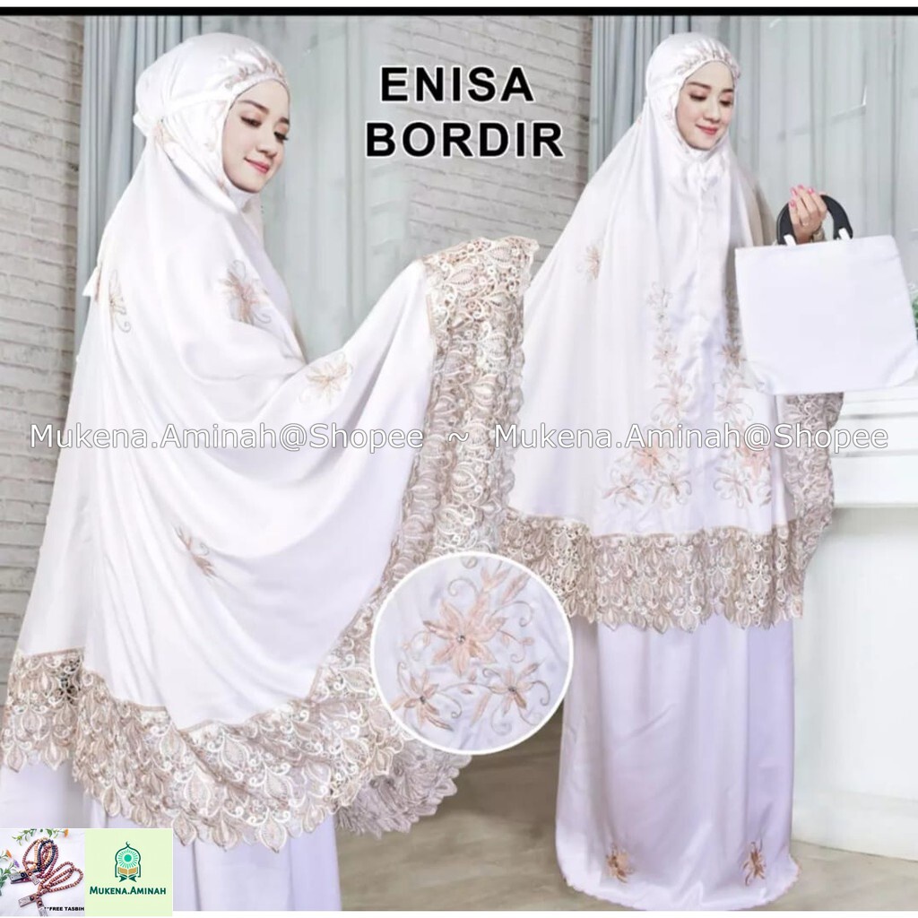 Jual Mukena Dewasa Enisa Luna Maya Renda Bordir Mewah Shopee Indonesia