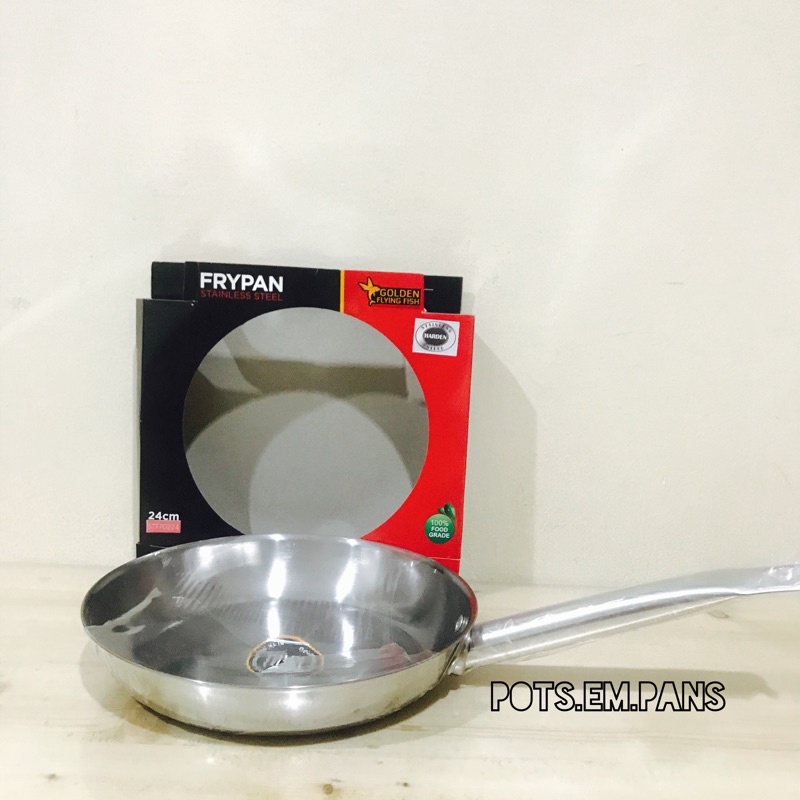 Jual Golden Flying Fish Fry Pan Stainless Harden Steel Anti Lengket ...