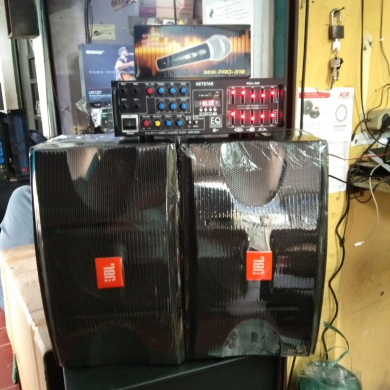 Jual paket sound system home karaoke ampli 1 griftbest speaker 8in 2 merk cobra custom mic
