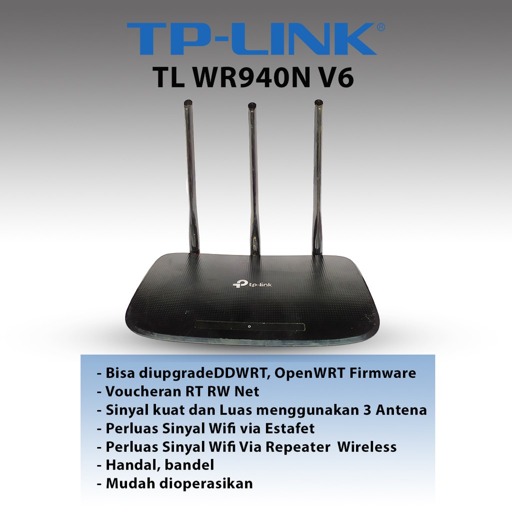 Jual Modem Router Wifi TPLink TLWR940N V6 HIGH POWER Jangakuan Luas