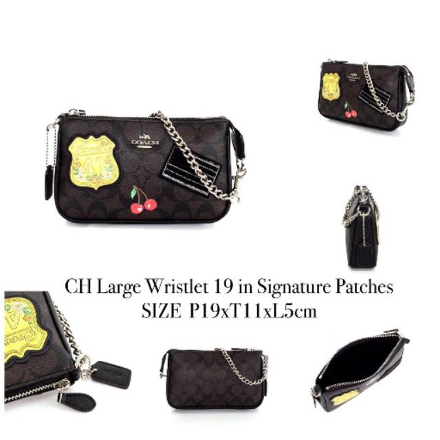 Jual COACH Large Wristlet 19 in Signature Patches Shopee Indonesia