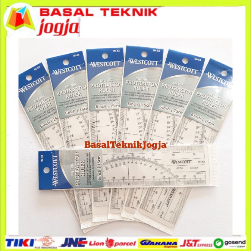 Jual Westcott W43 Metric Protractor Ruler Penggaris Protractor 15 cm 16 ...