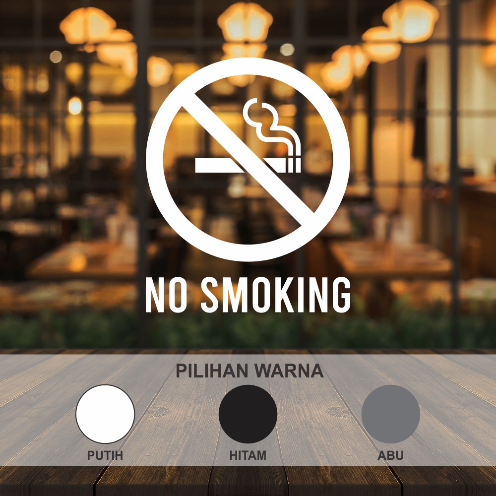 Jual Cutting Sticker No Smoking Stiker Kafe Cafe Resto Tempat Usaha ...