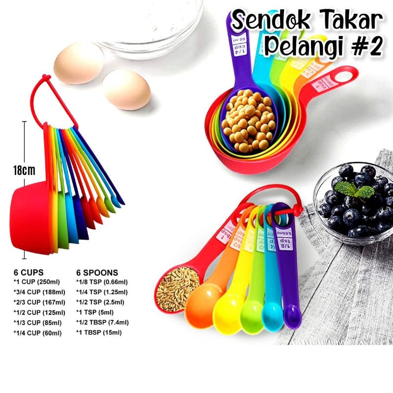 Jual sendok takar pelangi set 12pcs | Shopee Indonesia