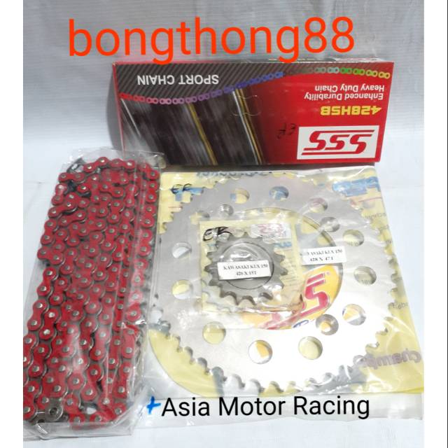 Jual Gear Set Sss 428 Supermoto klx 150 Sumo klx 150 Dtracker 150 Bf 150 Super klx Set Rantai