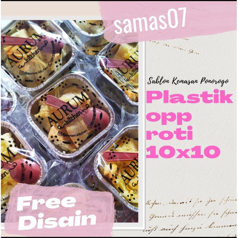 Jual Sablon Plastik opp 10x10 sablon 1000 pcs, Sablon Plastik Opp Roti ...