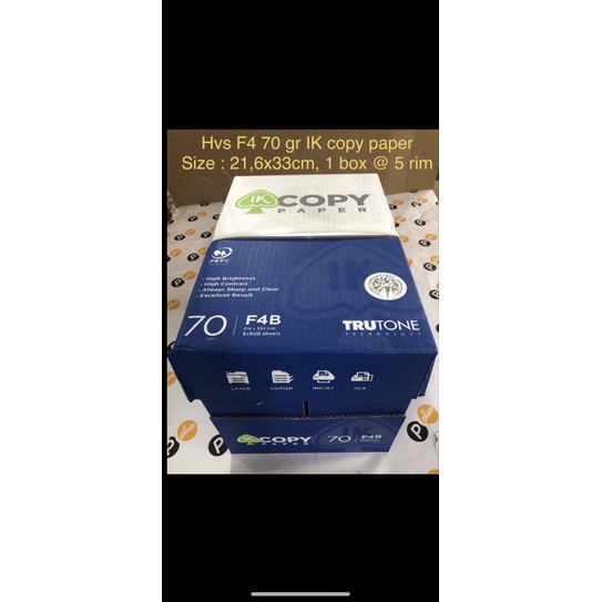 Jual Hvs Putih F4 70 gr merk Ik copy paper | Shopee Indonesia