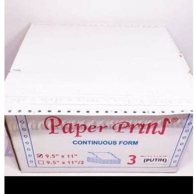 Jual continous form/ kertas komputer 3 ply 9.5 x 11 putih | Shopee ...