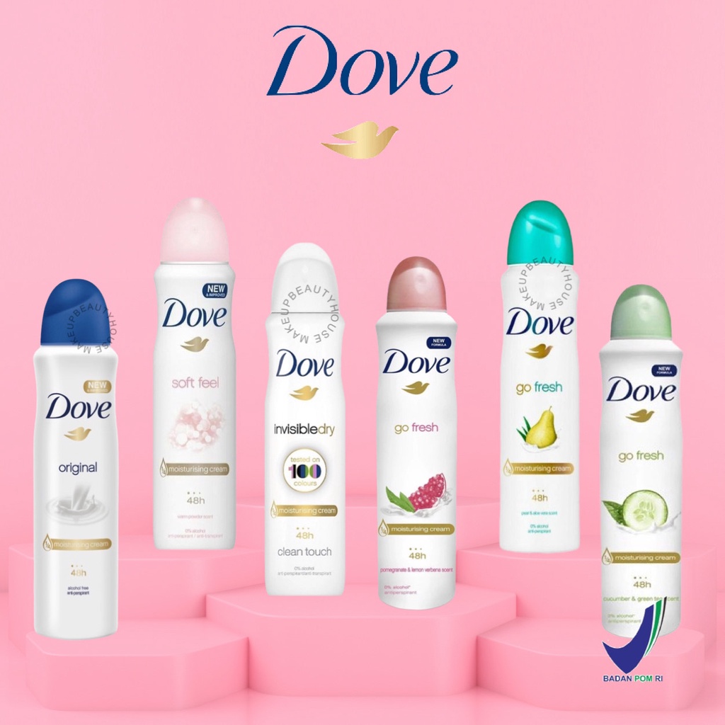 Jual DOVE Moisturising Cream Deodorant Body Spray 135ml 150ml