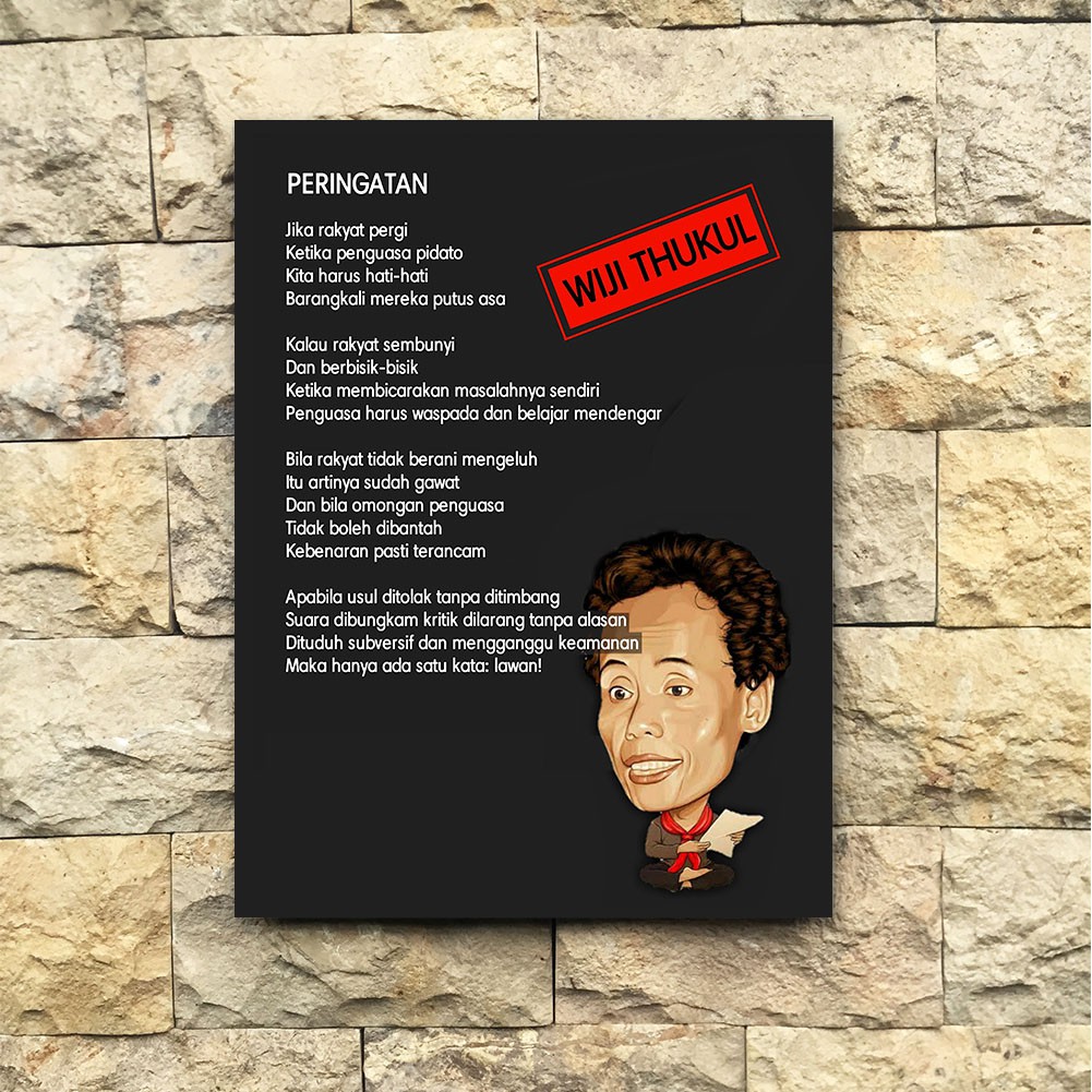 Jual Wiji Thukul Poster Kayu Teka Teki Orang Hilang Dekorasi Hiasan ...