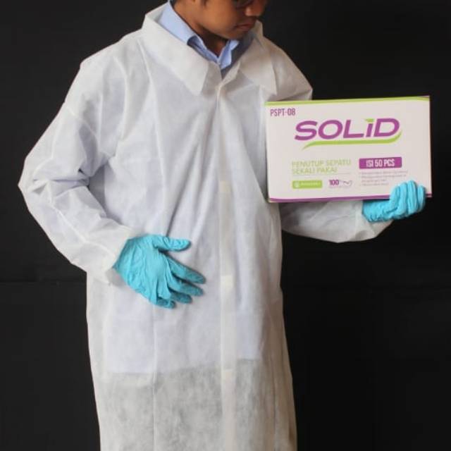 Jual Jas Lab Solid 25 gsm Non Woven Jas Laboratorium Coat Disposable ...