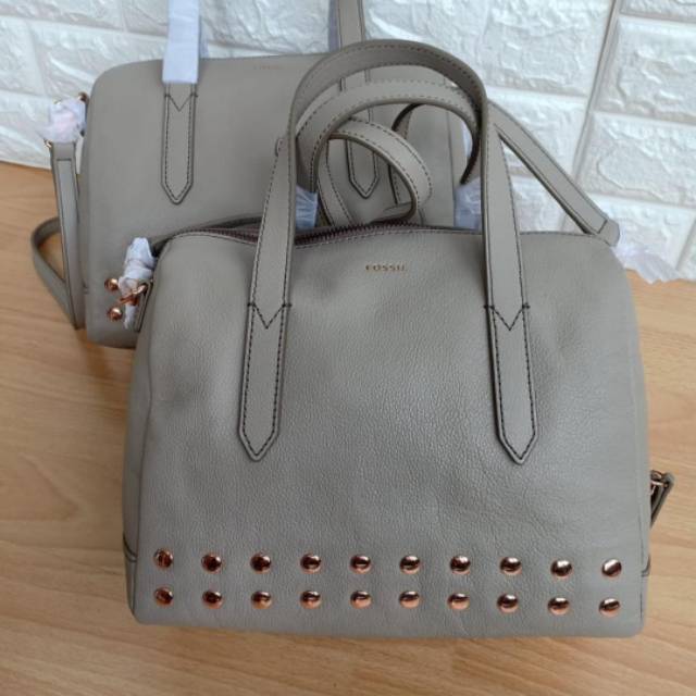 Fossil sydney satchel taupe sale