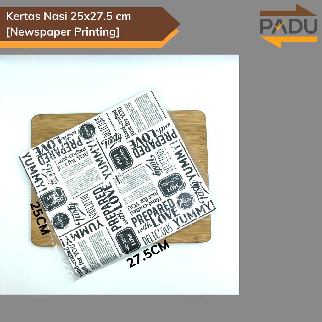 Jual 100 Pcs Kertas Nasi Laminasi 25x27 5 Cm Motif Printing