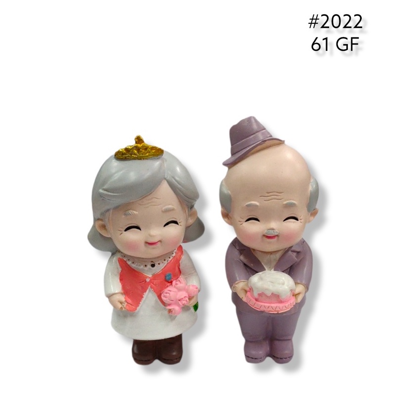 Jual Pajangan Resin Grandfather Cake & Grandmother Flower #2022 61 ...