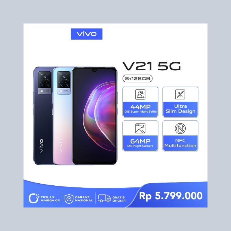 Jual [NEW] VIVO V21 5G RAM 8GB ROM 128GB | GARANSI RESMI | Shopee Indonesia