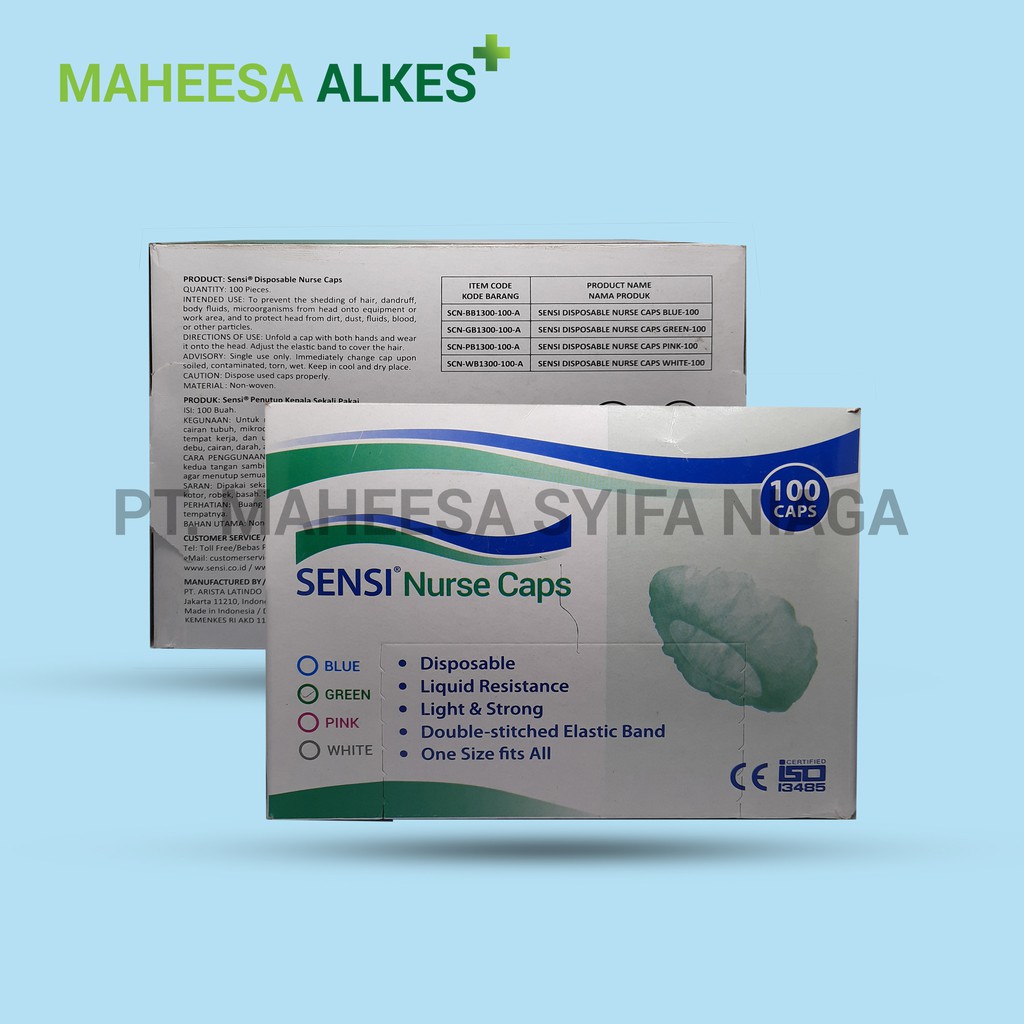 Jual Sensi Nurse Cap / Penutup Kepala Warna Hijau 1box isi 100pcs