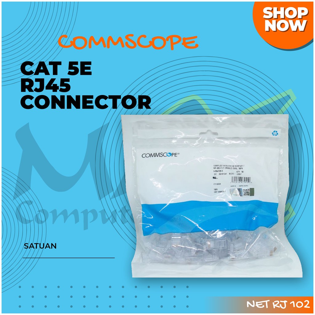 Jual Commscope Cat 5e RJ45 Connector Gold Plated Konektor LAN - Satuan ...