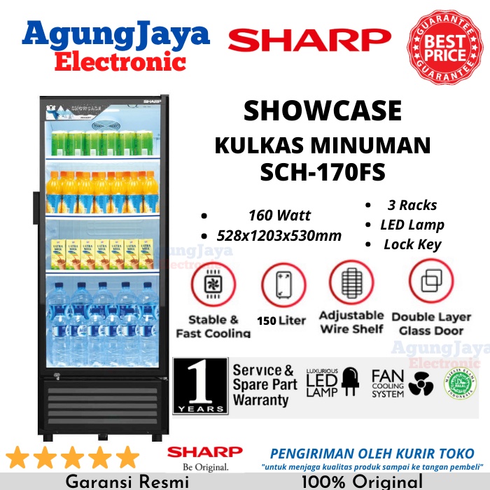 Jual SHOWCASE SHARP SCH-170FS 150 LITERS KULKAS MINUMAN 3 RAK (CILEGON ...