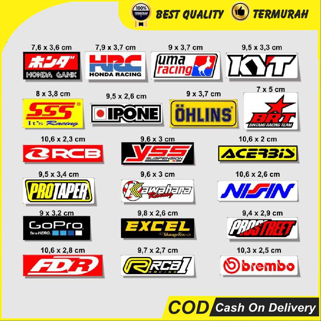 Jual Stiker Motor Sponsor Racing RCB GoPro Honda Gank YSS BIJIAN BEST ...