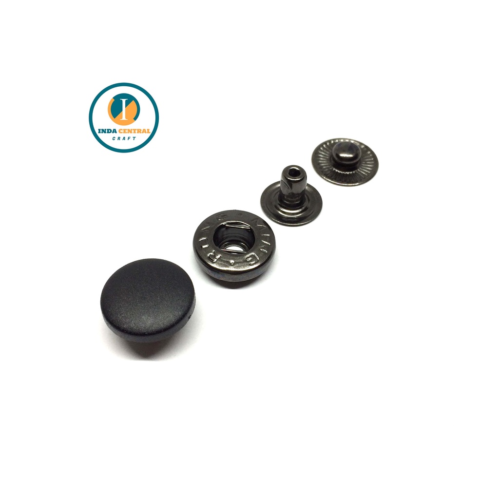 Jual KANCING CETET SNAPP BUTTON BESI 15 MM (7060) TUTUP PLASTIK HITAM ...