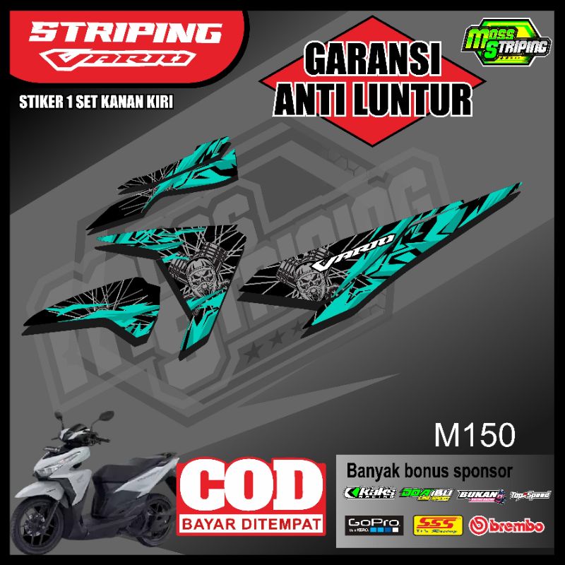 Jual sticker stiker striping Vario 125 Led Vario 150 cc motif skull