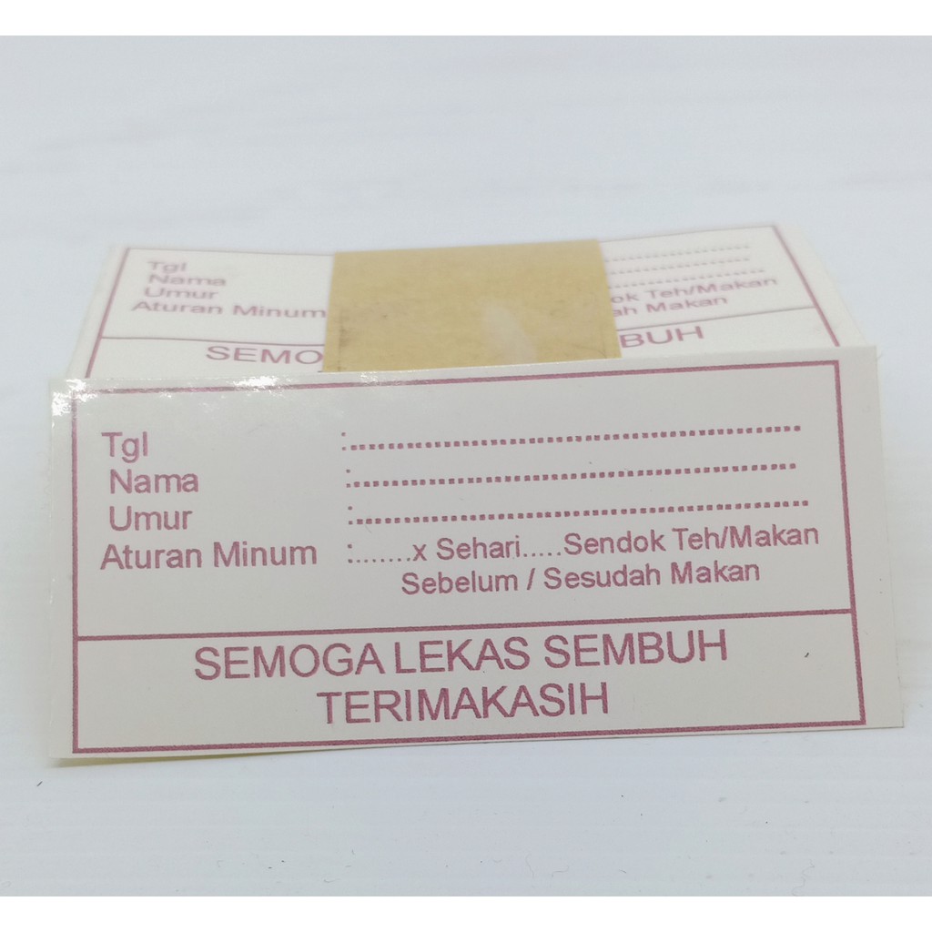 Jual sticker/etiket sirup obat isi 100 pcs standar | Shopee Indonesia