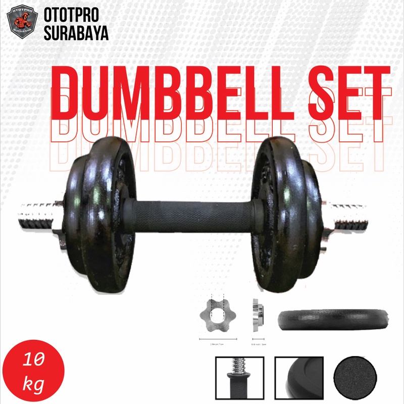 Jual Paket Dumbbell Set 10kg /Dumbel/Dumbell/Dumbbel/Dambel/Barbel ...