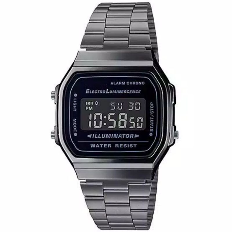 Jual JAM TANGAN DIGITAL PETAK MODEL CASIO LED RANTAI PRIA WANITA