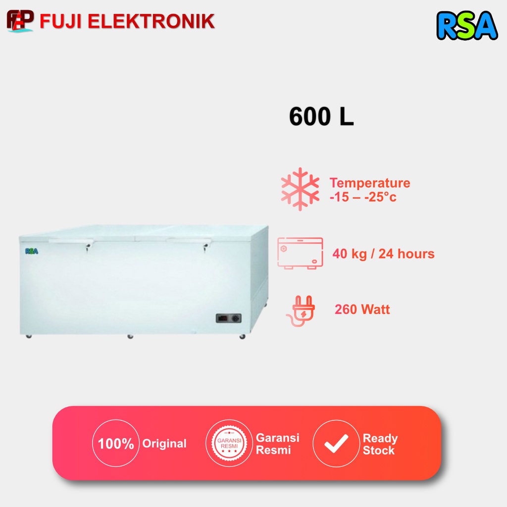 Jual Chest Freezer 2 Pintu RSA 600L Tipe CF 600 Shopee Indonesia