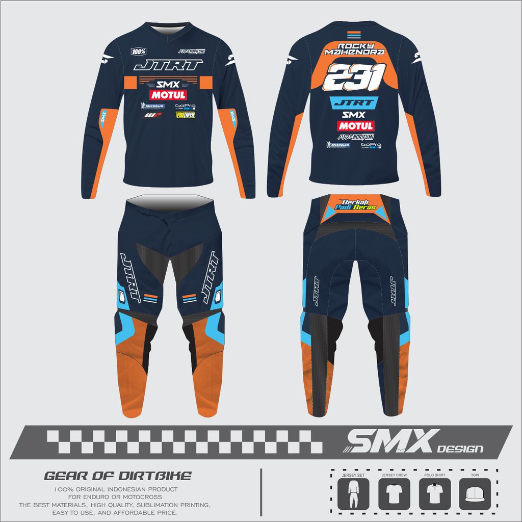 Jual SMX DESIGN - Jersey Trail Custom Jersey set Trail Motocross ...