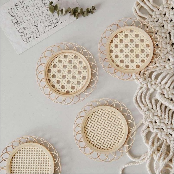 Jual Tatakan Coaster Gelas Rattan Bambu Woven Aesthetic Properti Foto ...