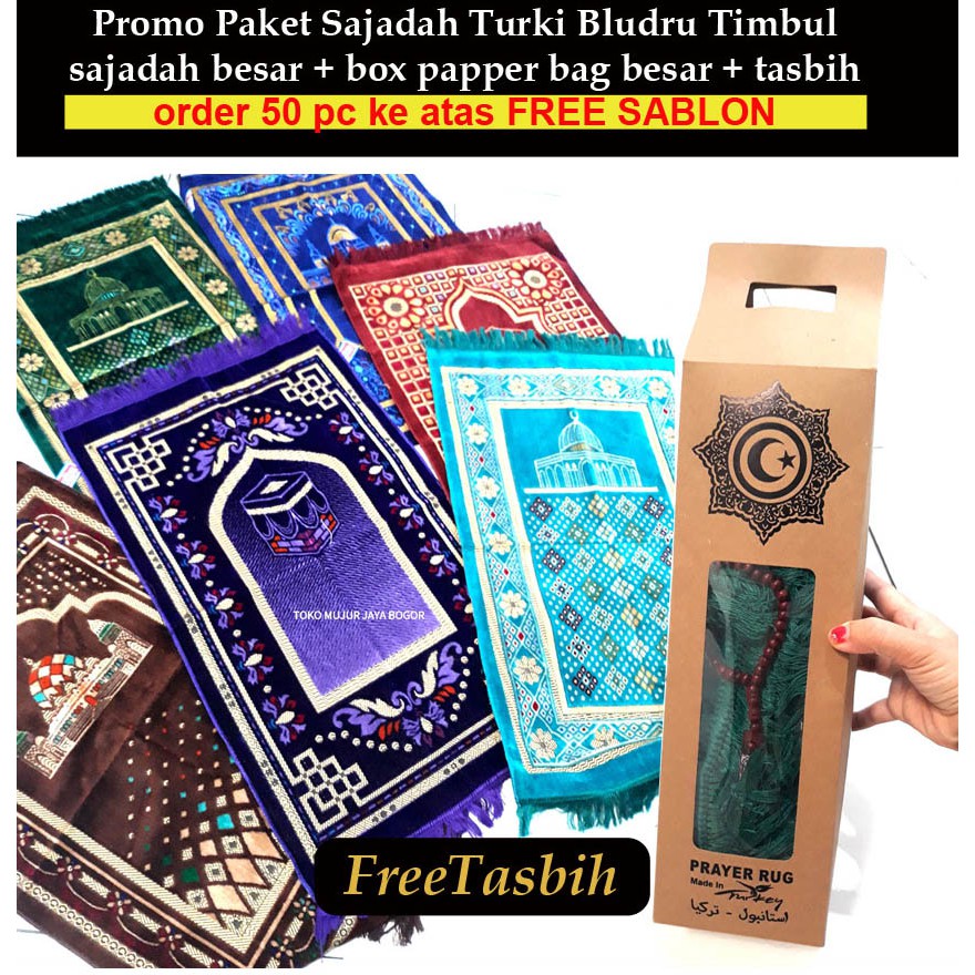 Jual Sajadah Turki! Besar Bludru FREE SABLON (sajadah Turki Besar Paket ...